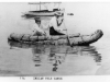 print of Ben Allen and his wife in a tule boat. Motor launch